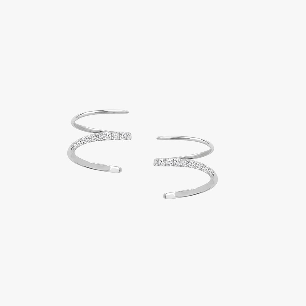 Spiral Glow Diamond Stud Earrings,,hi-res image number null