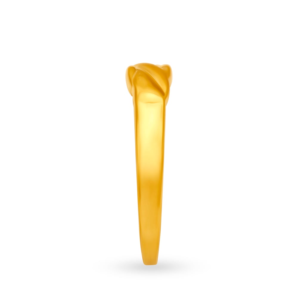 Artistic 22 Karat Yellow Gold Abstract Finger Ring,,hi-res image number null
