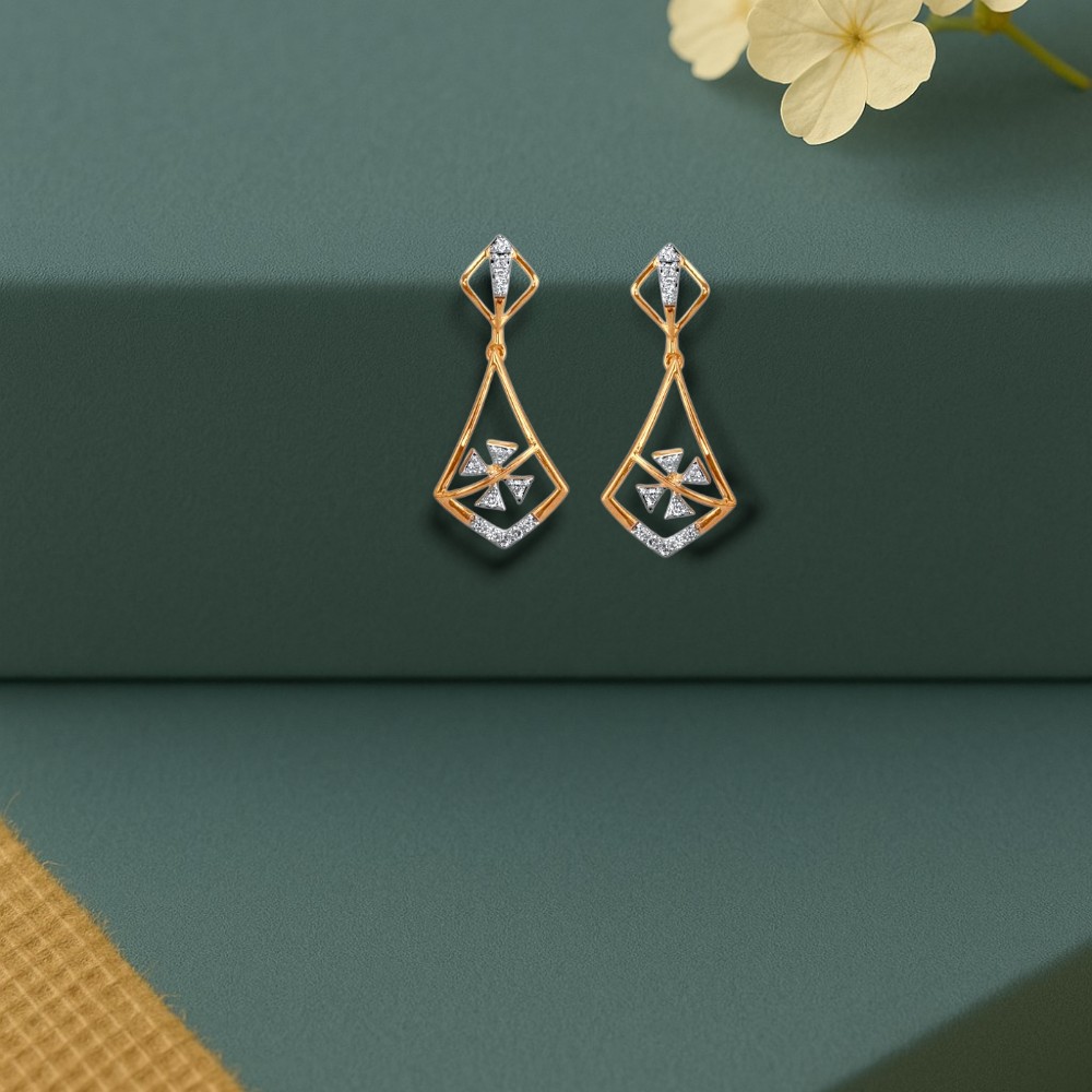 Prism Frame Diamond Drop Earrings,,hi-res image number null