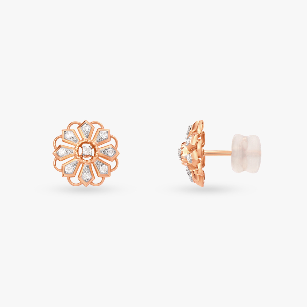 Floral Enchantment Diamond Stud Earrings,,hi-res image number null