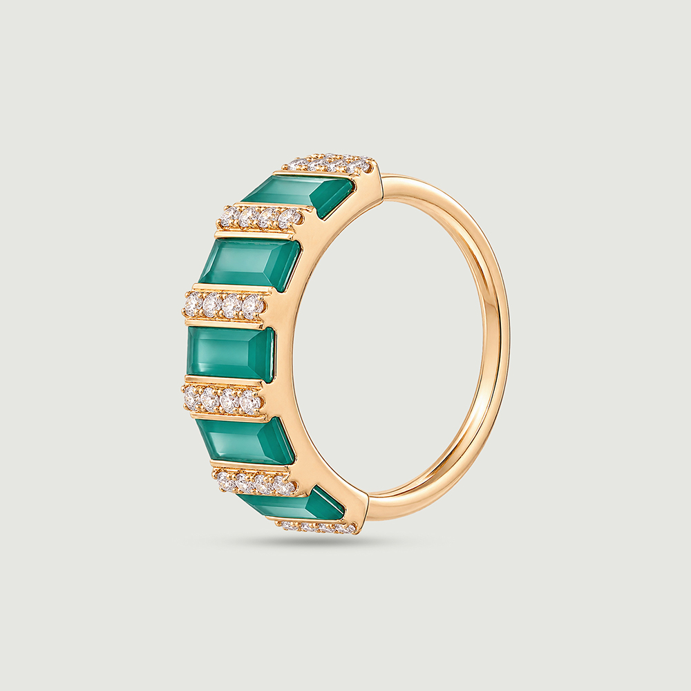 Sleek Alternating Green Onyx Ring,,hi-res image number null