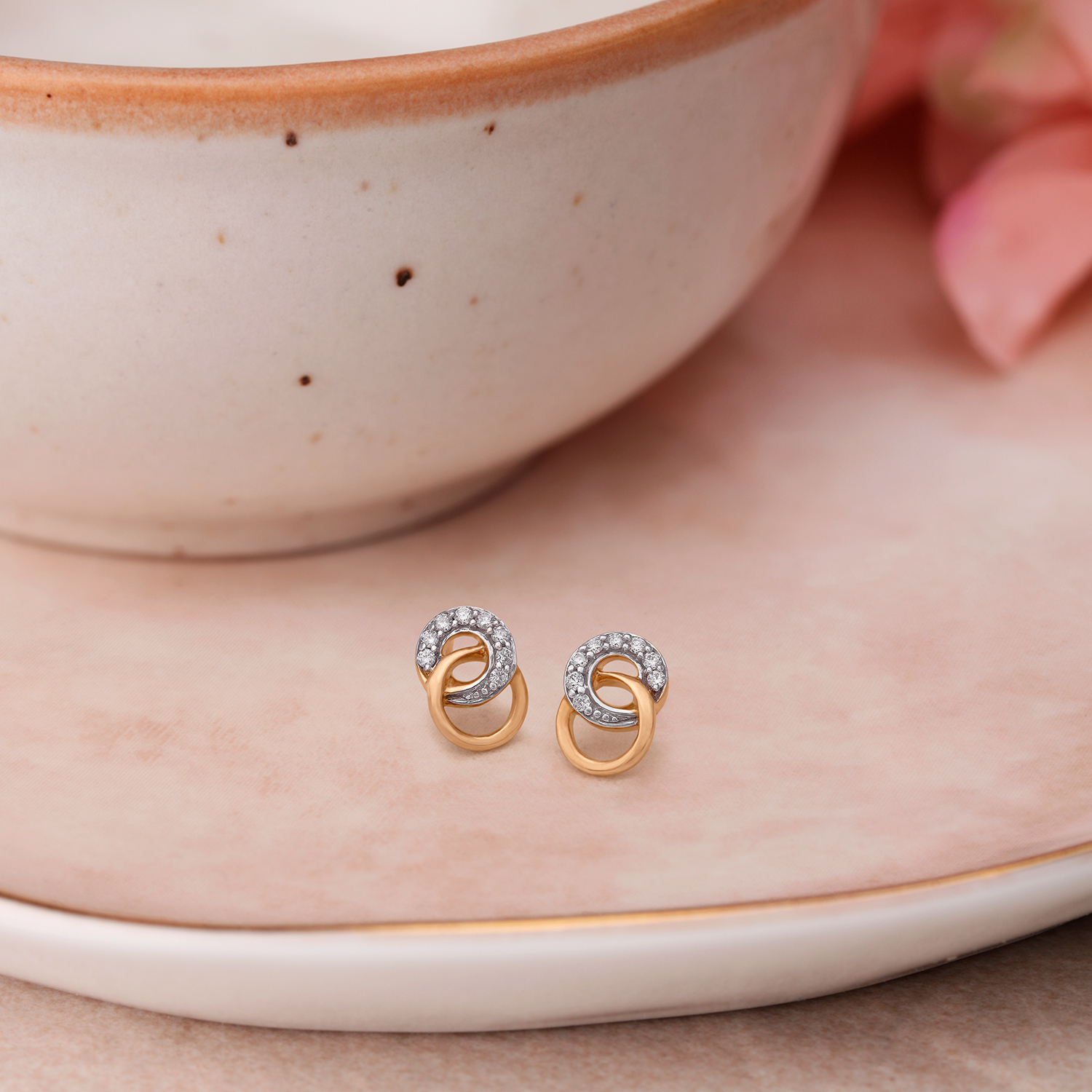 Stylish Traditional Diamond Stud Earrings,,hi-res image number null
