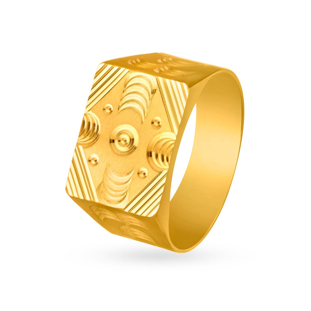 Hypnotic Gold Box Finger Ring for Men,,hi-res image number null