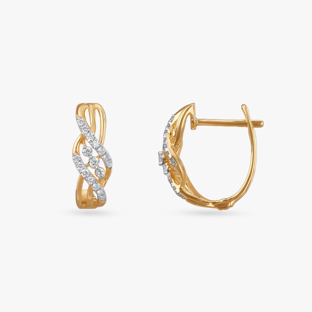 Stylish Interlace Diamond Hoop Earrings,,hi-res image number null