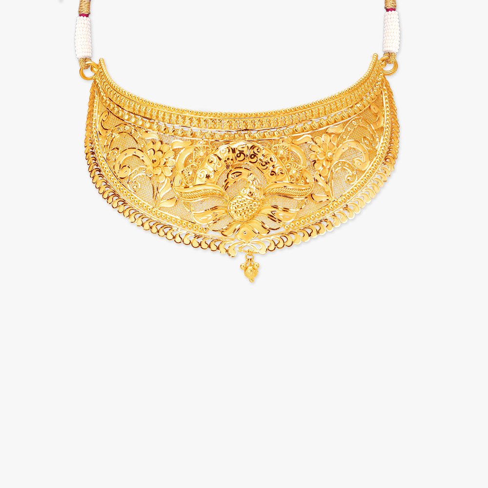 Blissful Peacock Gold Jewellery Set,,hi-res image number null