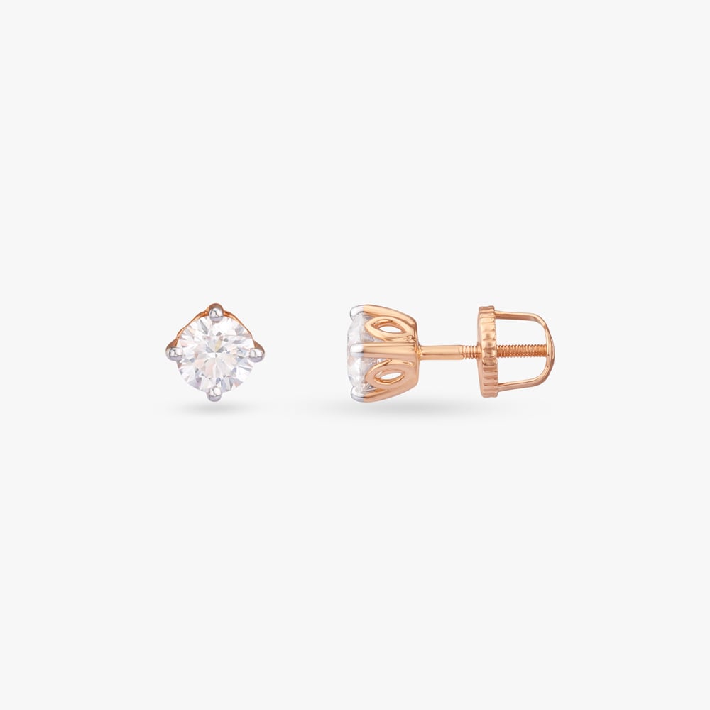 Crown Spark Solitaire Stud Earrings,,hi-res image number null