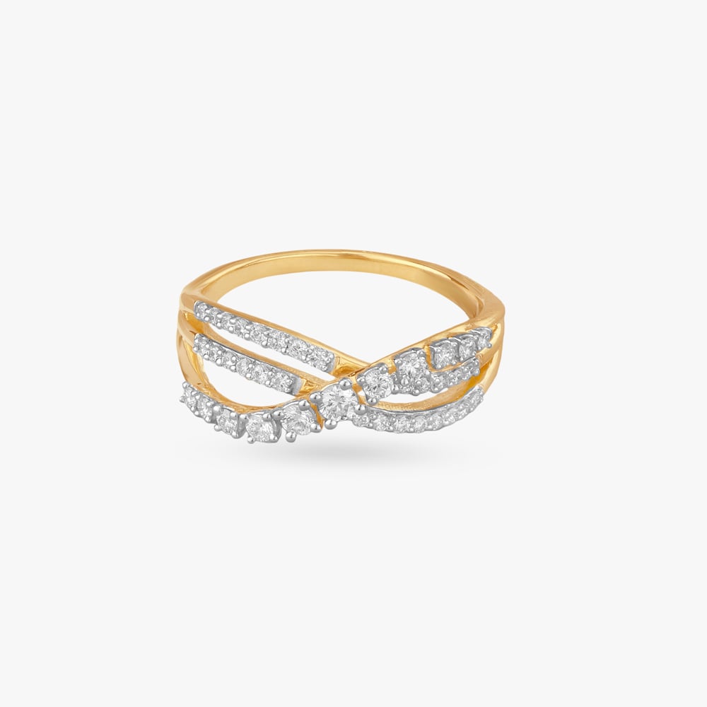 Twisted Sparkle Diamond Finger Ring,,hi-res image number null