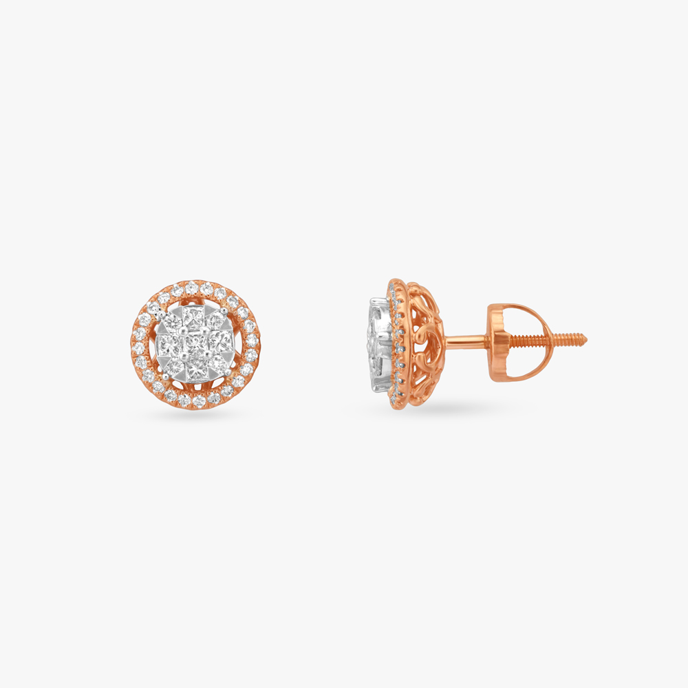 Glam Grid Diamond Stud Earrings,,hi-res image number null