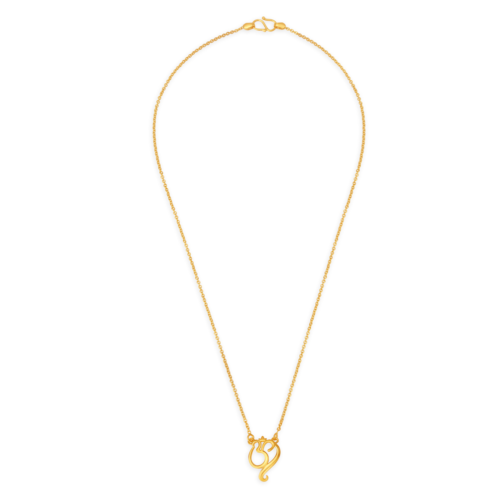 Attractive Om Gold Pendant with Chain for Kids,,hi-res image number null