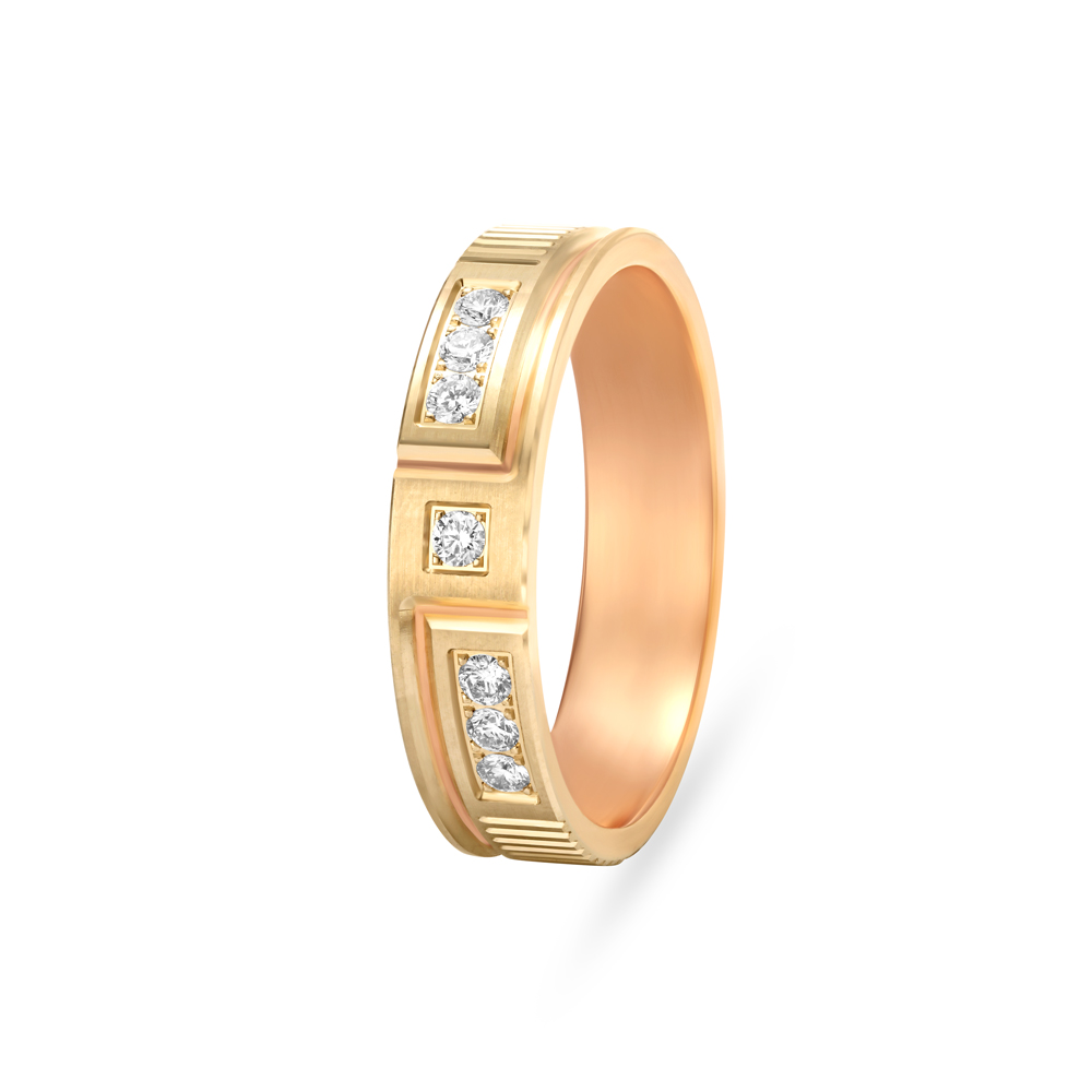 Sleek Gold Diamond Finger Band,,hi-res image number null