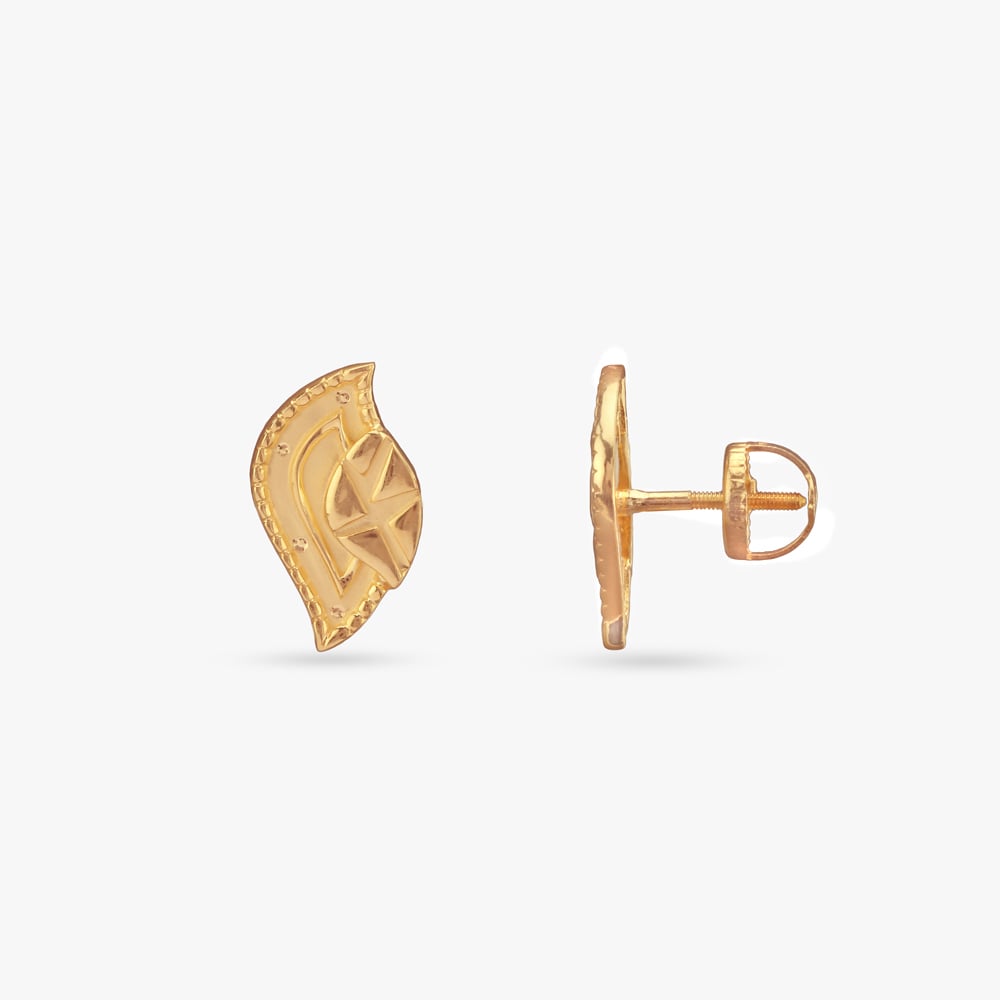 

Paisley Pop Gold Stud Earrings