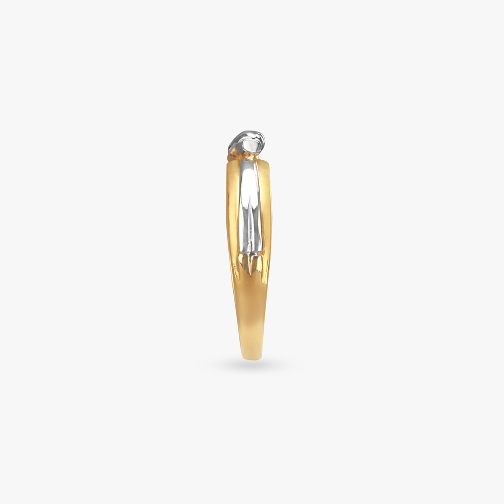 Knotted Heart Gold Finger Ring,,hi-res image number null