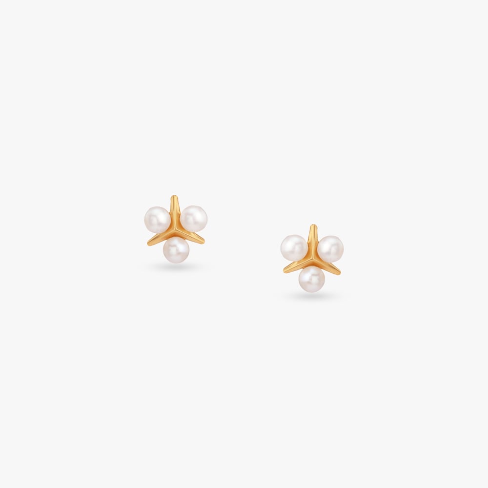 

Luminous Bloom Gold Stud Earrings