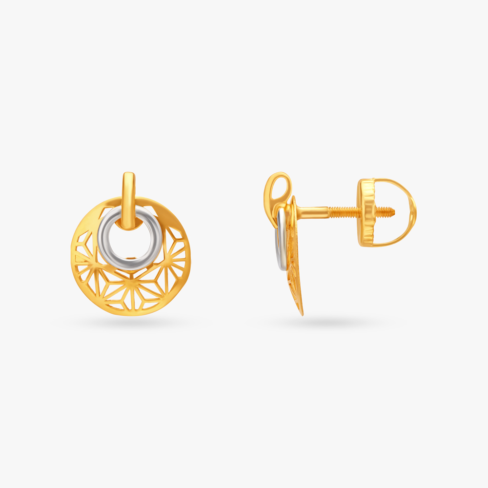 Golden Crescent Drop Earrings,,hi-res image number null