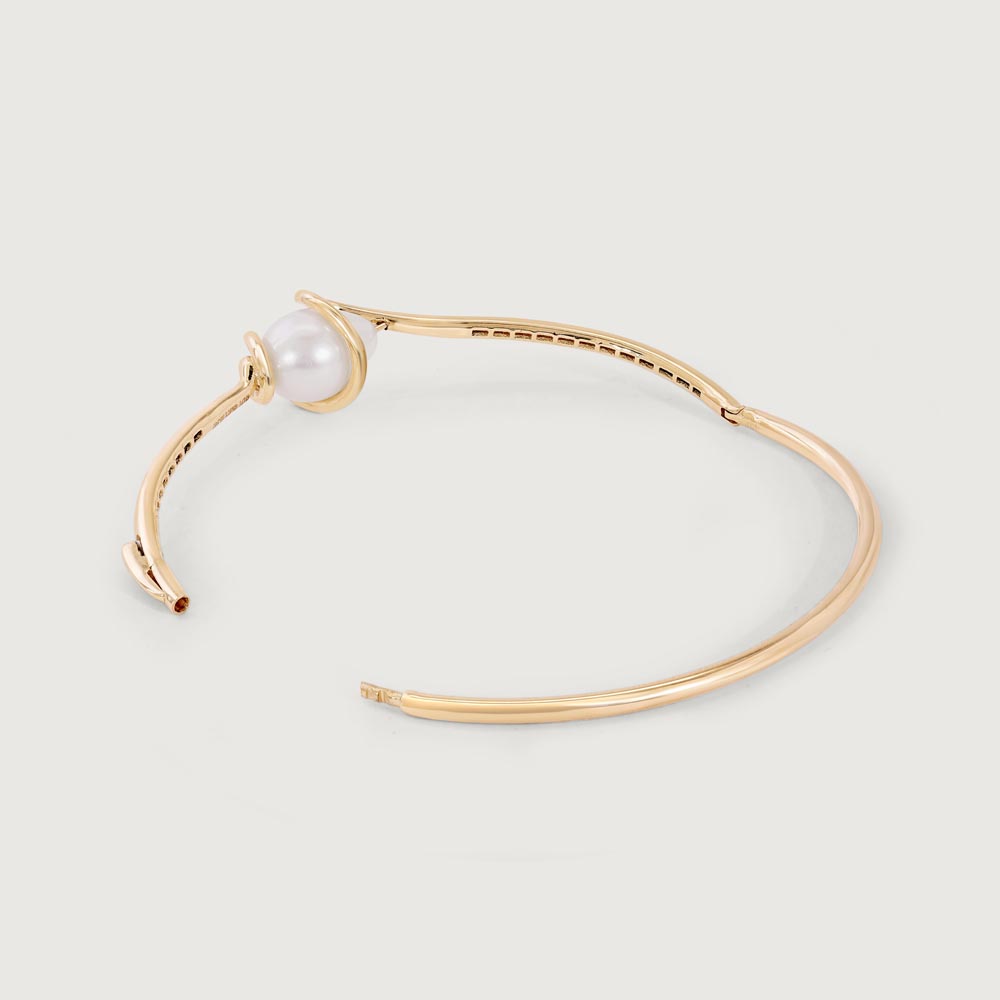 Modern Knot Pearl Bangle,,hi-res image number null