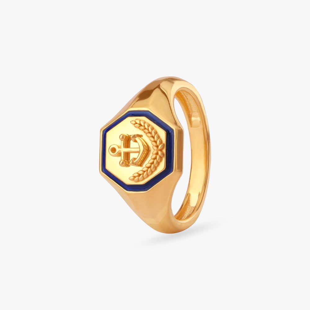 

Nautical Emblem Gold Ring For Men