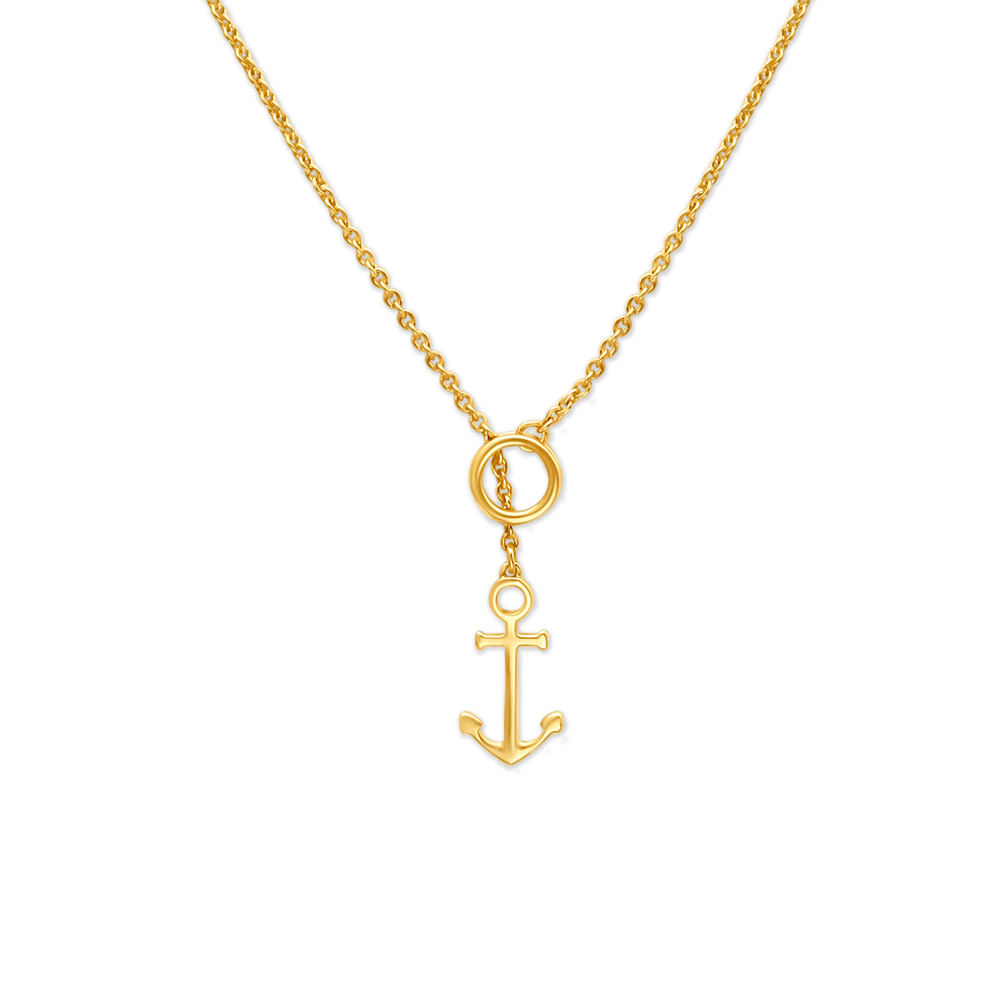Fascinating Anchor Gold Pendant with Chain for Kids,,hi-res image number null