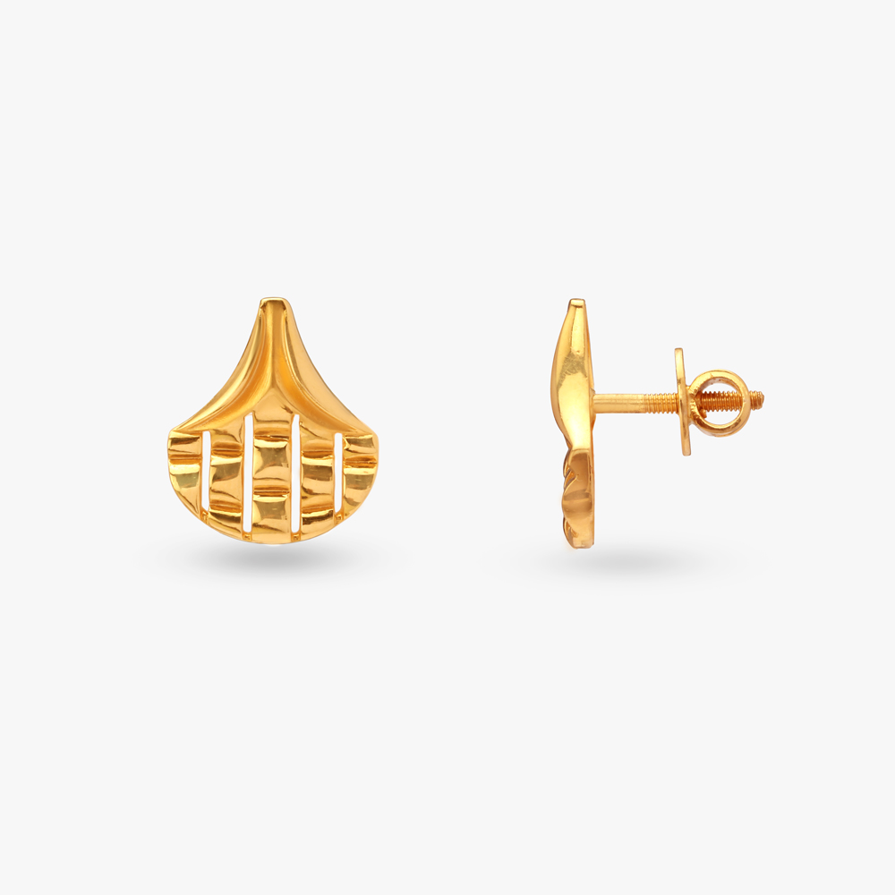 Gracefully Striped Gold Pendant and Earrings Set,,hi-res image number null
