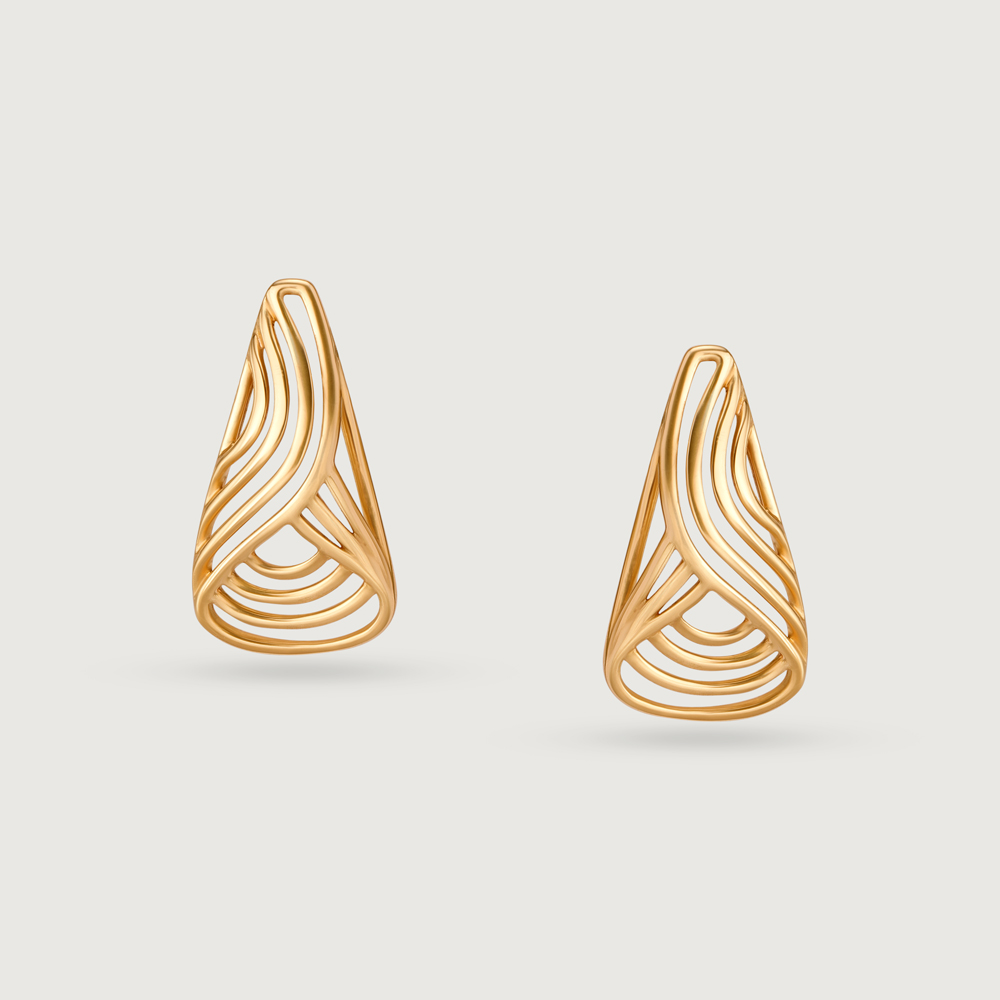 14KT Yellow Gold Triangle Edge Delight Stud Earrings,,hi-res image number null