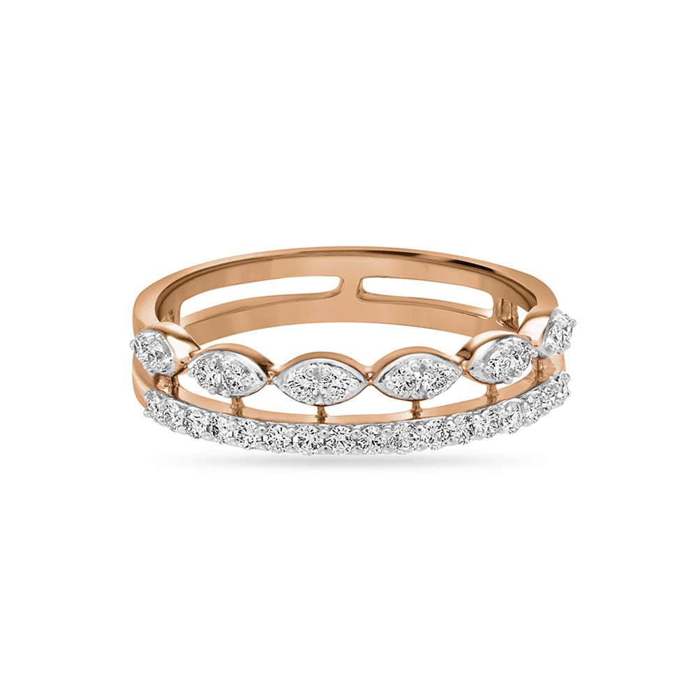 14 KT Round Rose Gold and Diamond Ring,,hi-res image number null