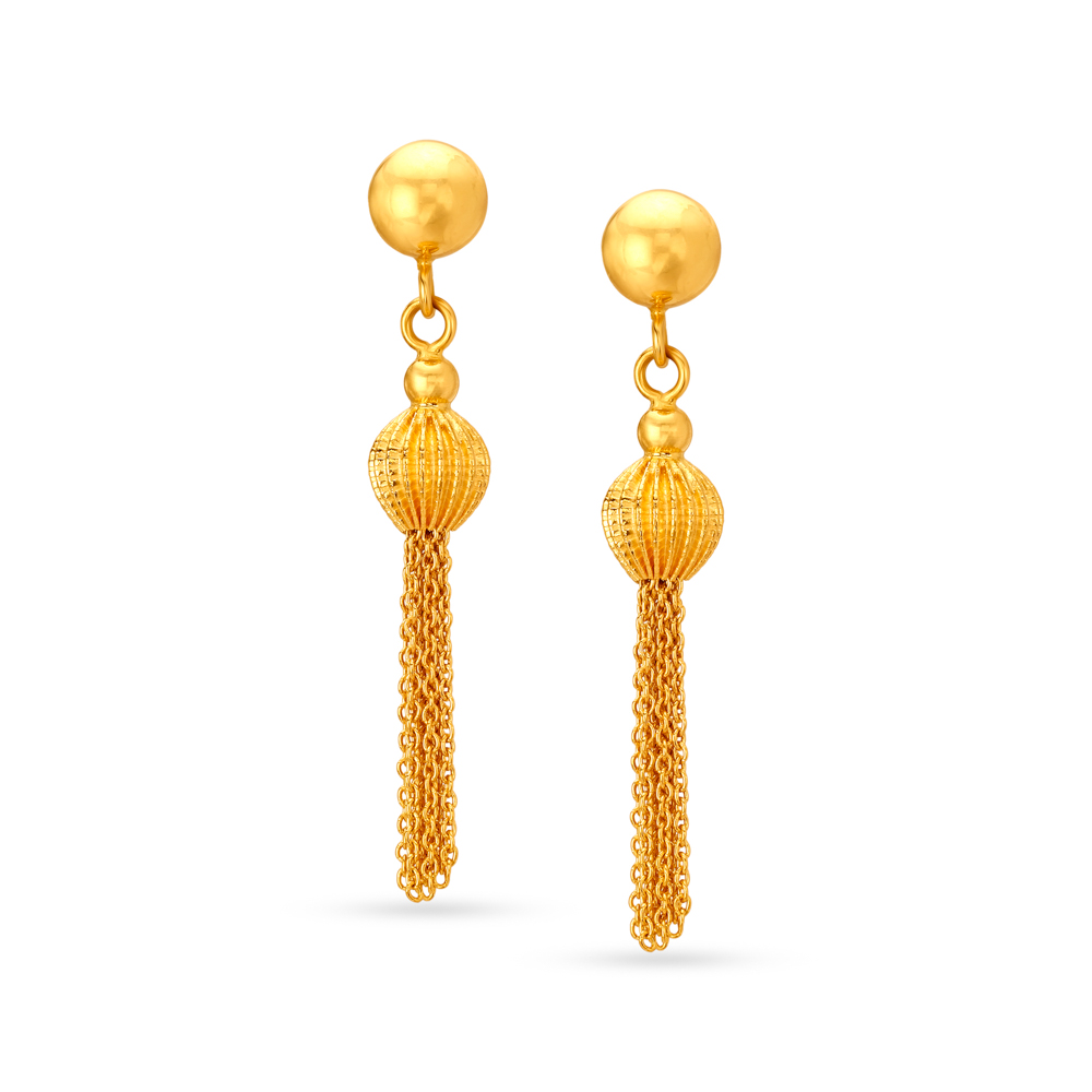 22 Karat Gold Drop Earrings,,hi-res image number null