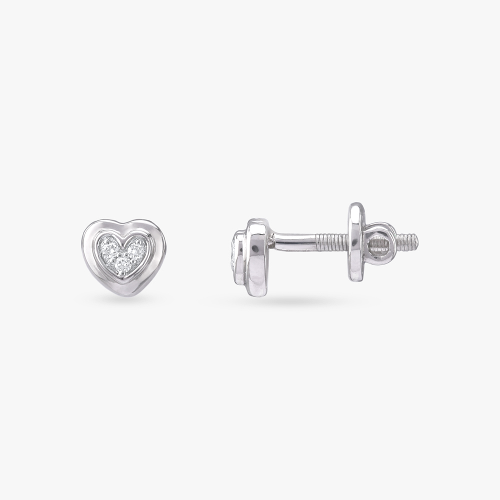 Heartline Glow Diamond Stud Earrings,,hi-res image number null