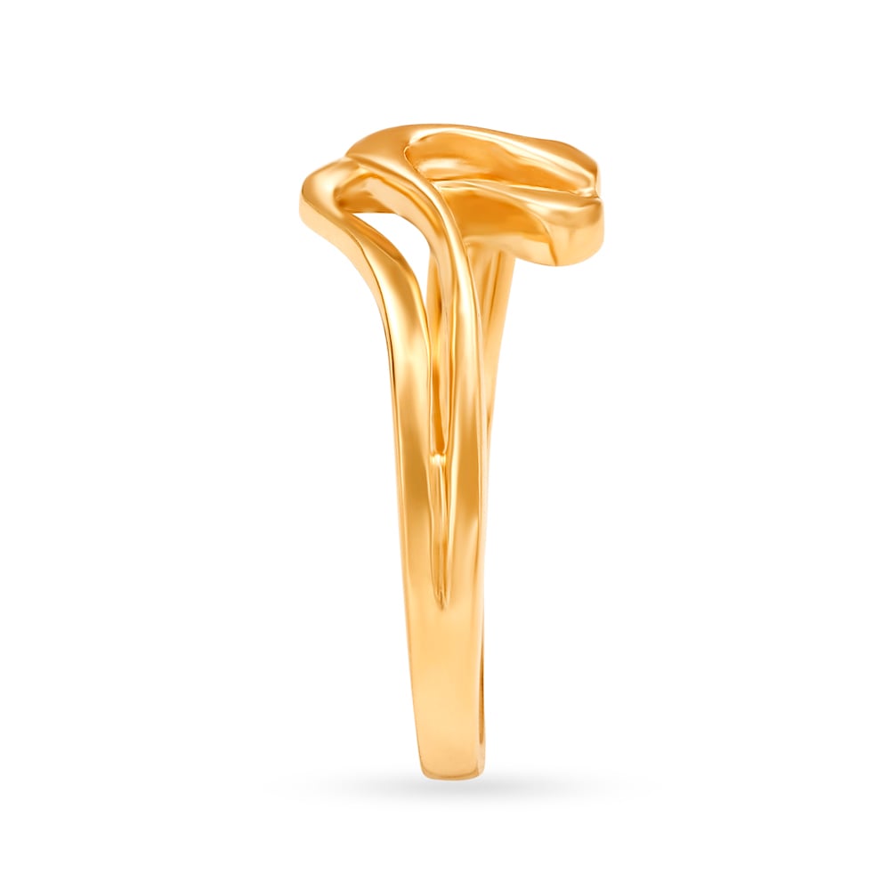 Sublime Brushstroke Pattern Gold Ring,,hi-res image number null