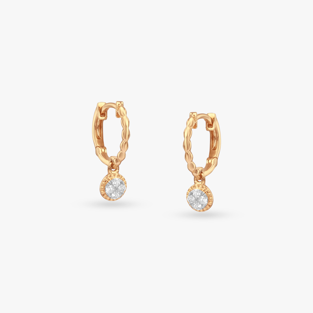 Sparkling Disc Diamond Hoop Earrings,,hi-res image number null