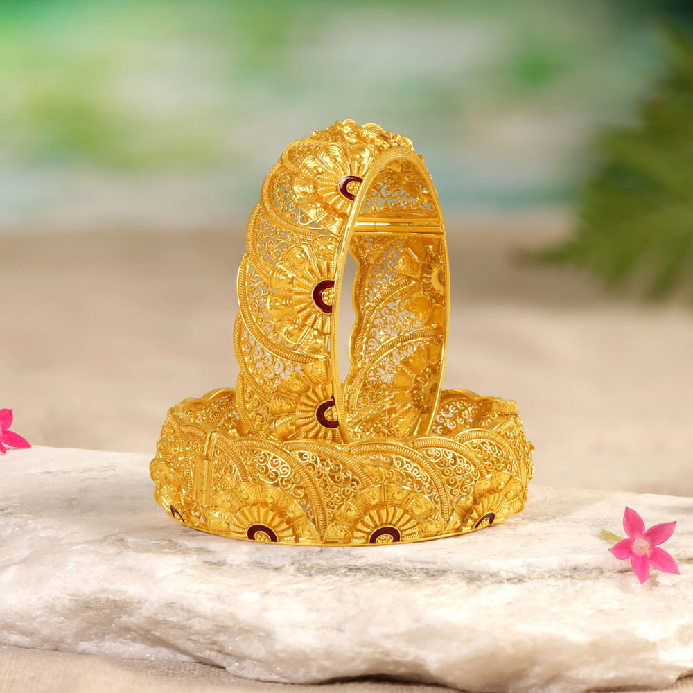 Haath Pakha Choor Gold Bangles,,hi-res image number null