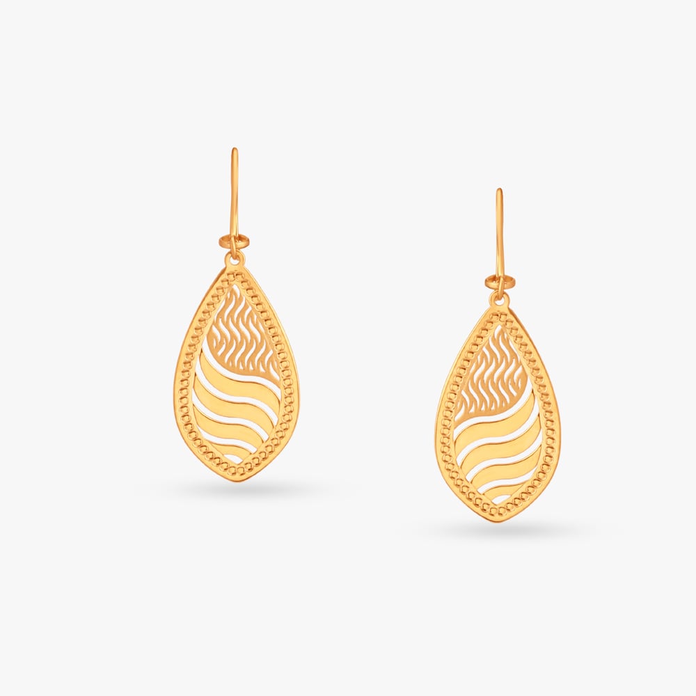 Teardrop Gold Hoop Earrings,,hi-res image number null