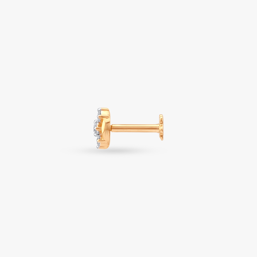 Criss Petal Diamond Nose Pin,,hi-res image number null