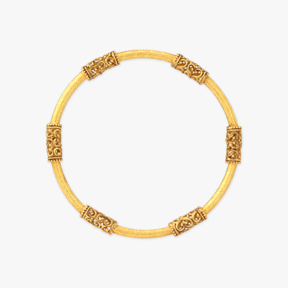 Swirling Heritage Gold Bangle,,hi-res image number null