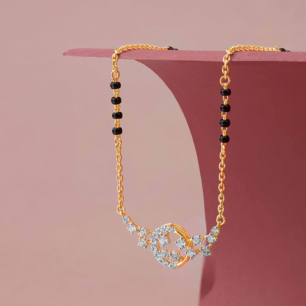 Graceful Flourishing Diamond Mangalsutra,,hi-res image number null
