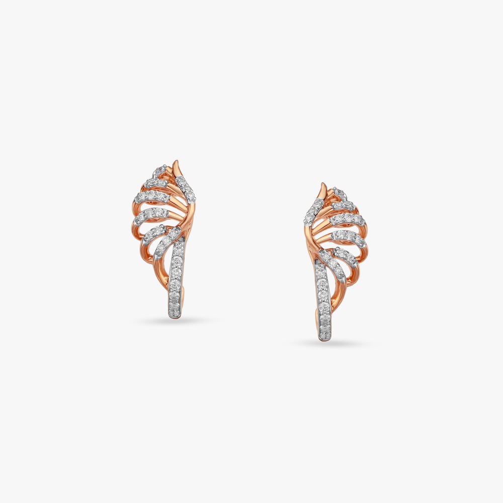 Aurora Curl Diamond Hoop Earrings,,hi-res image number null