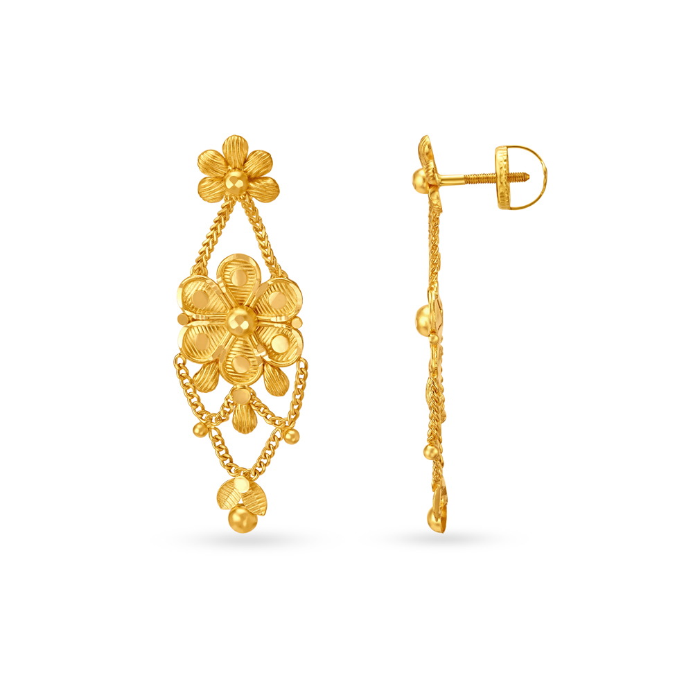Mesmerising Floral Gold Necklace Set,,hi-res image number null