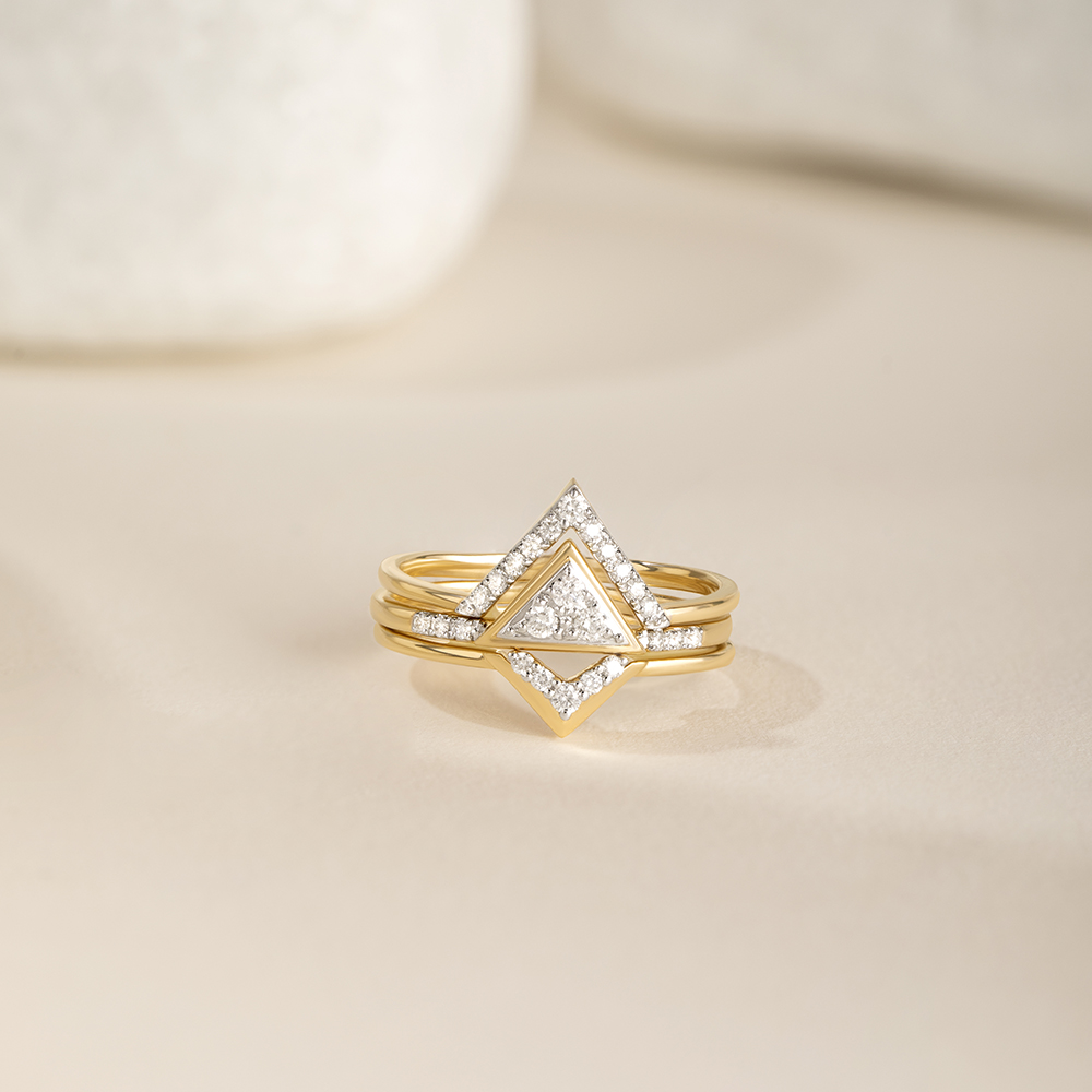 Stackable Lippan Art Gold & Diamond Ring,,hi-res image number null
