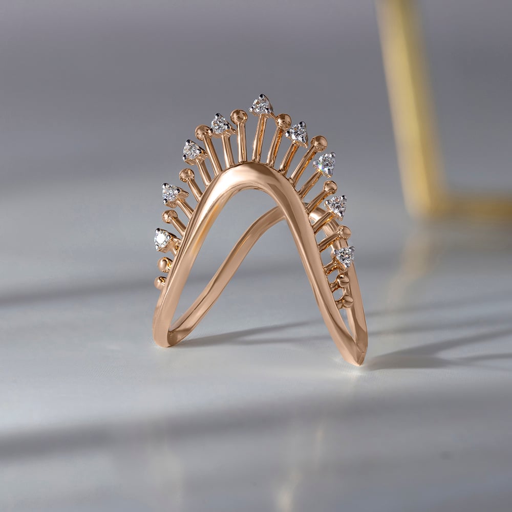 Golden Crest Gold & Diamond Ring,,hi-res image number null