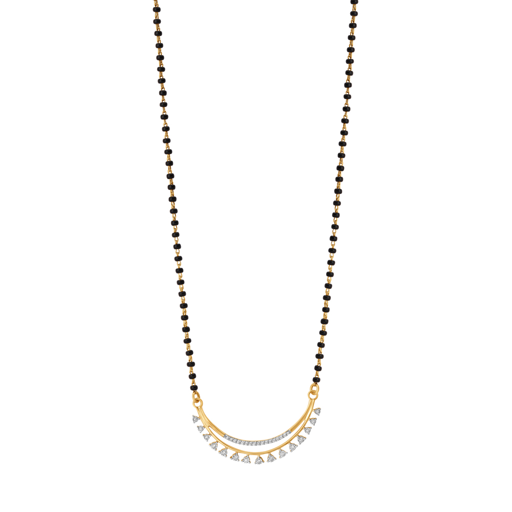 Elegant Diamond and Gold Mangalsutra,,hi-res image number null