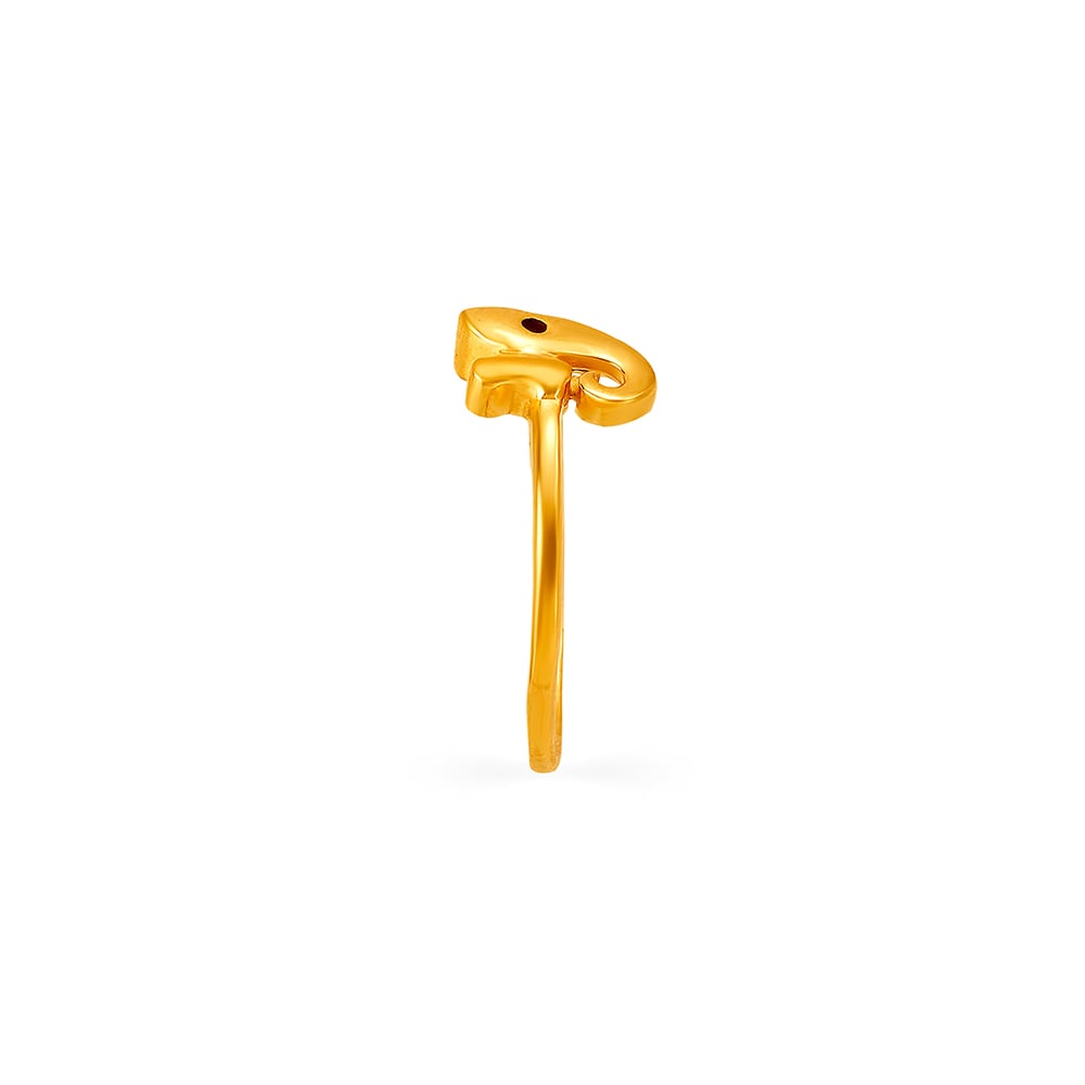Lord Ganesh Gold Finger Ring for Kids,,hi-res image number null