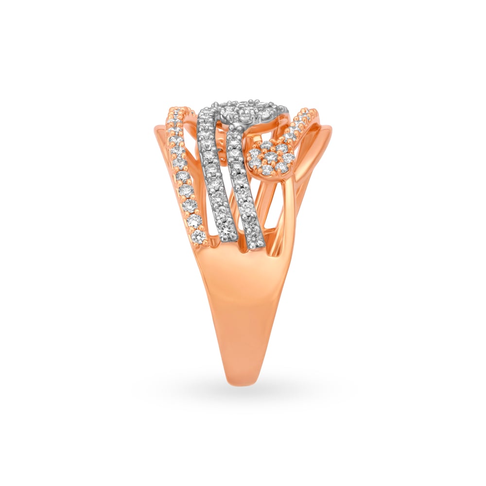 Glorious Cocktail Look Diamond Ring in White and Rose Gold,,hi-res image number null