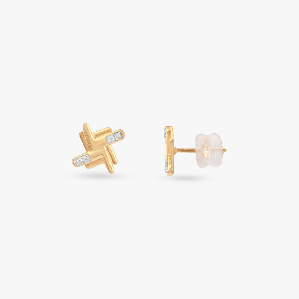 Gridline Spark Diamond Stud Earrings,,hi-res image number null