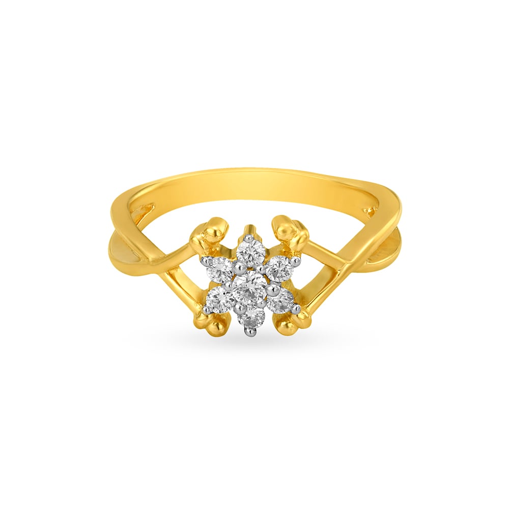 Floral Diamond Finger Ring,,hi-res image number null