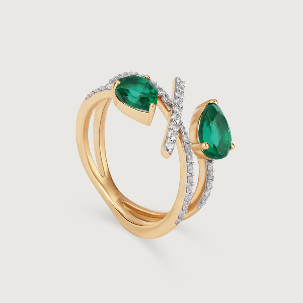 Verdant Vista 14KT Emerald & Diamond Ring,,hi-res image number null