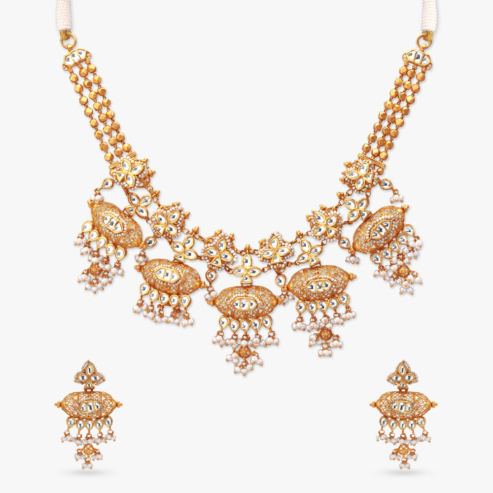 Kaali-Ghaati Splendour Gold Necklace set,,hi-res image number null