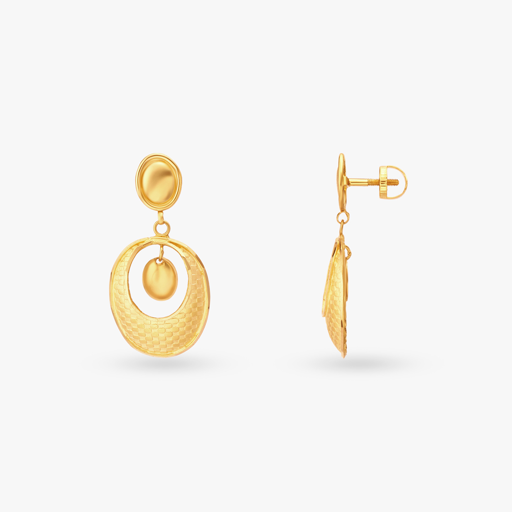 Hammered Gold Drop Earrings,,hi-res image number null