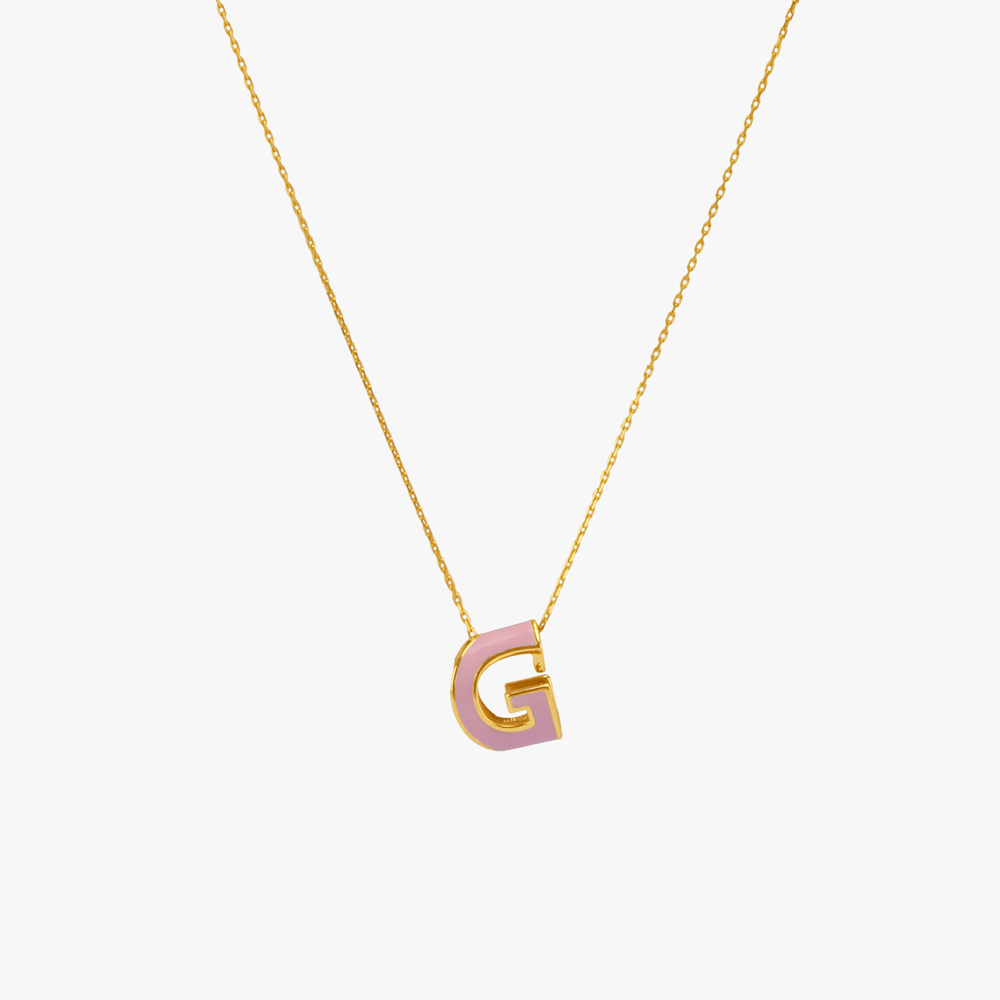 Blushing Gleam Alphabet G Pendant with Chain,,hi-res image number null
