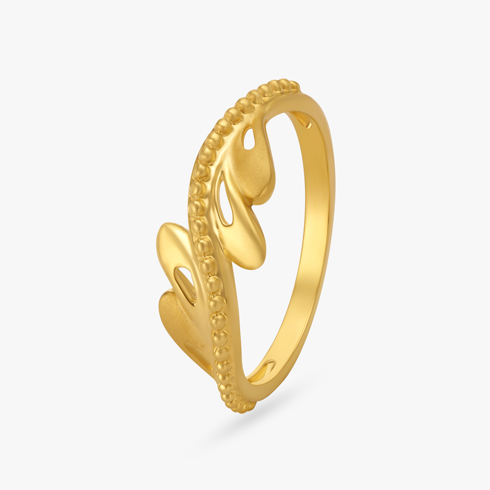 Ornate 18 Karat Rose Gold Carved Floral Ring