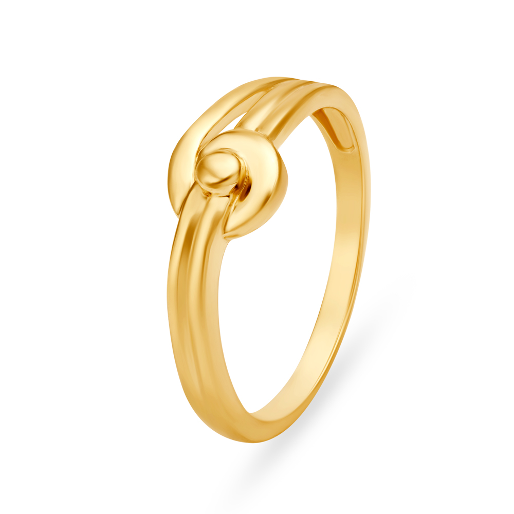 Minimalistic 22 Karat Yellow Gold Bond Finger Ring
