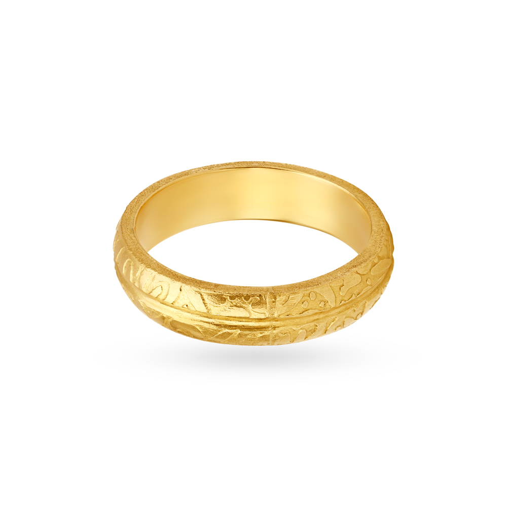 Captivating Multifinish Gold Finger Ring for Men,,hi-res image number null