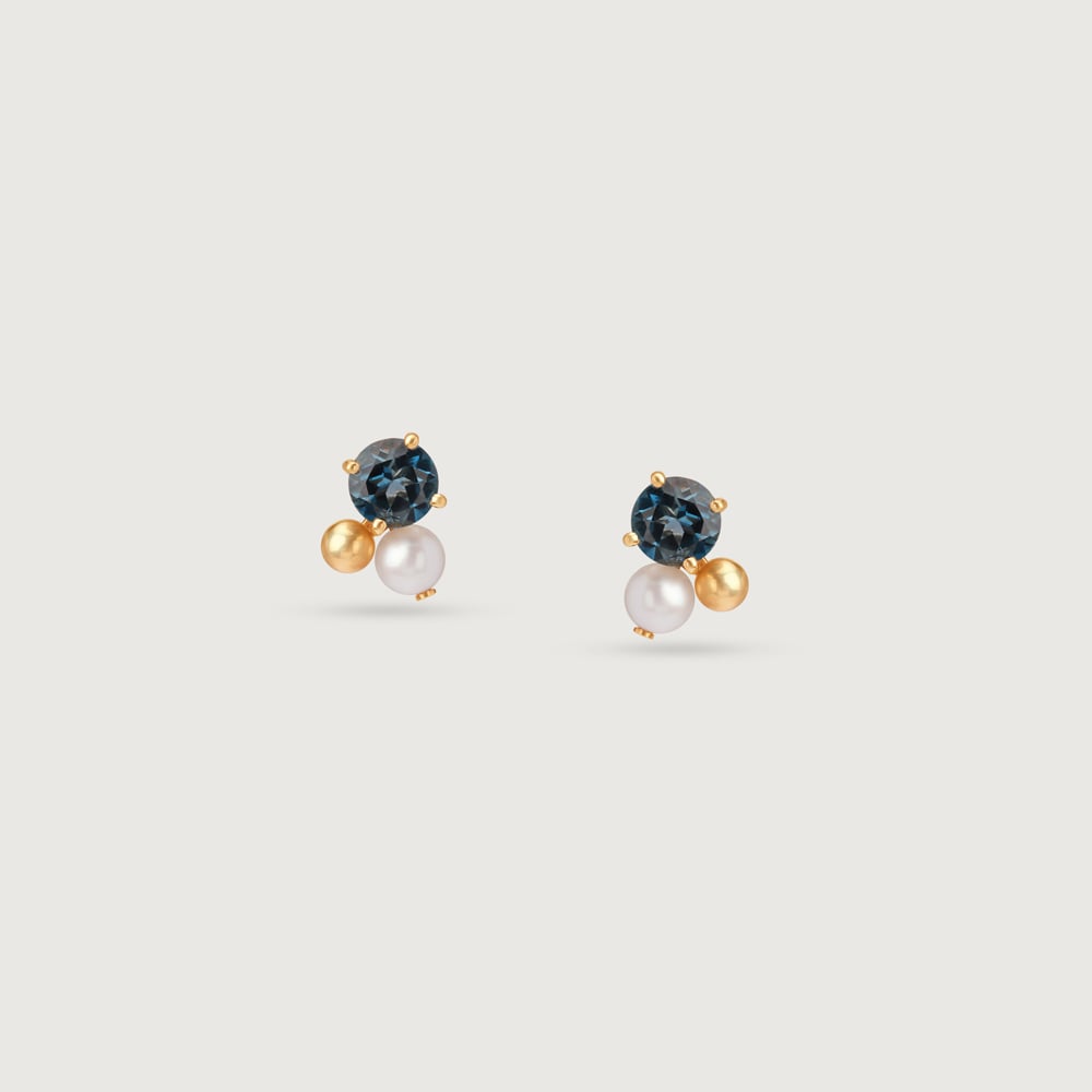 Twinkle Ribbon Natural Pearl Earrings